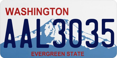 WA license plate AAL3035