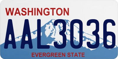 WA license plate AAL3036