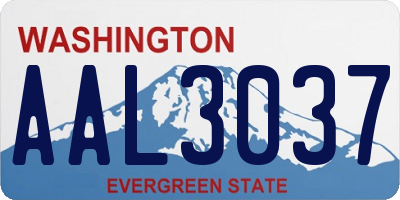WA license plate AAL3037