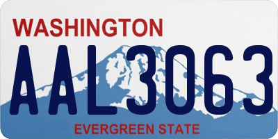 WA license plate AAL3063