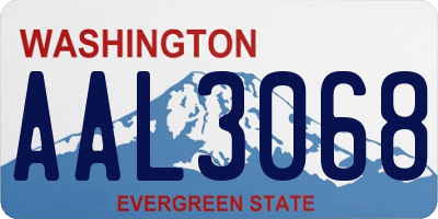 WA license plate AAL3068