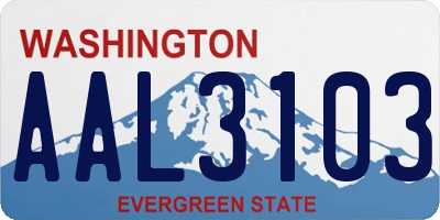 WA license plate AAL3103