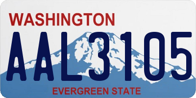 WA license plate AAL3105