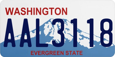 WA license plate AAL3118