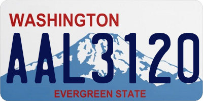 WA license plate AAL3120