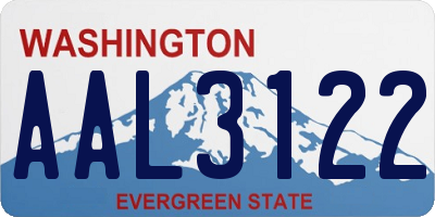 WA license plate AAL3122