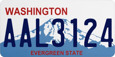 WA license plate AAL3124