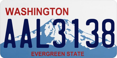 WA license plate AAL3138