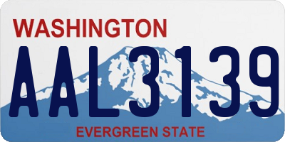 WA license plate AAL3139