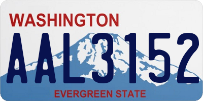 WA license plate AAL3152