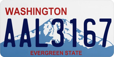 WA license plate AAL3167