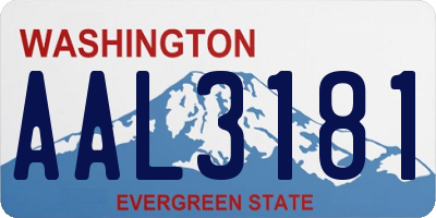 WA license plate AAL3181