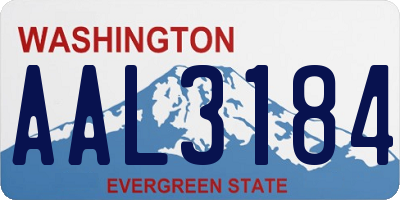 WA license plate AAL3184