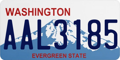 WA license plate AAL3185