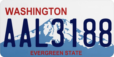 WA license plate AAL3188