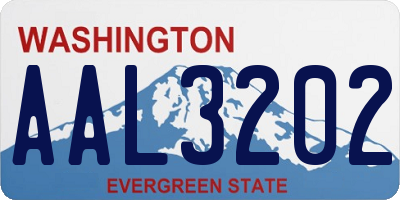 WA license plate AAL3202