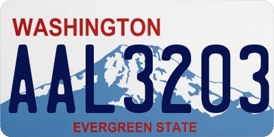 WA license plate AAL3203