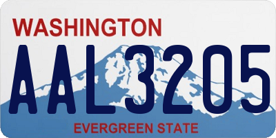 WA license plate AAL3205