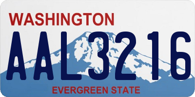 WA license plate AAL3216