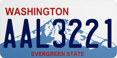 WA license plate AAL3221