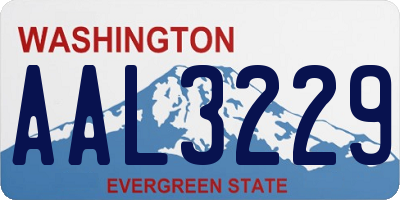 WA license plate AAL3229