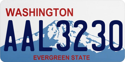 WA license plate AAL3230
