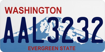 WA license plate AAL3232