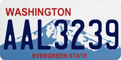 WA license plate AAL3239