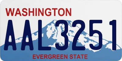 WA license plate AAL3251