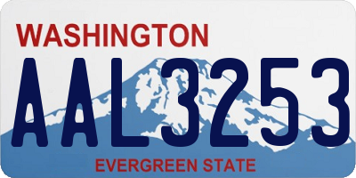 WA license plate AAL3253