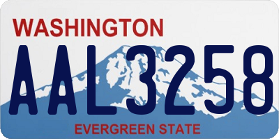 WA license plate AAL3258