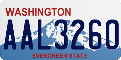 WA license plate AAL3260