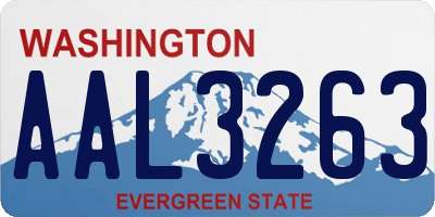 WA license plate AAL3263