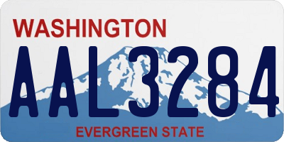 WA license plate AAL3284