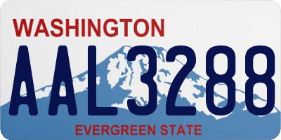 WA license plate AAL3288