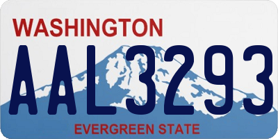 WA license plate AAL3293