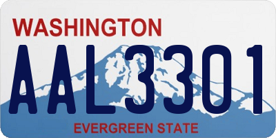WA license plate AAL3301