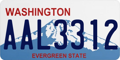 WA license plate AAL3312