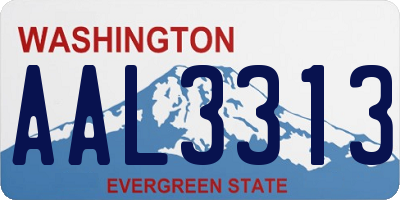 WA license plate AAL3313