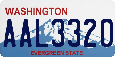 WA license plate AAL3320