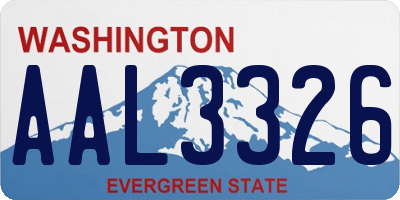 WA license plate AAL3326