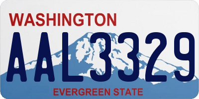 WA license plate AAL3329