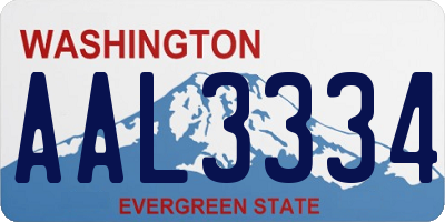 WA license plate AAL3334
