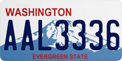 WA license plate AAL3336