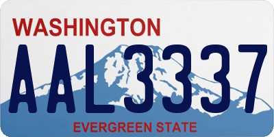 WA license plate AAL3337