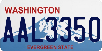 WA license plate AAL3350