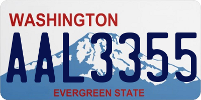 WA license plate AAL3355