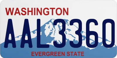 WA license plate AAL3360