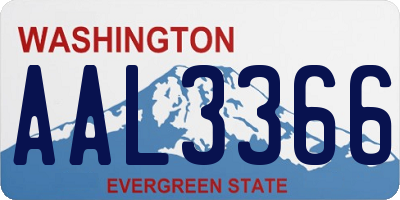 WA license plate AAL3366