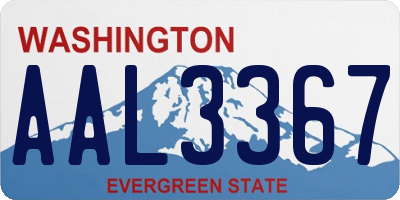 WA license plate AAL3367
